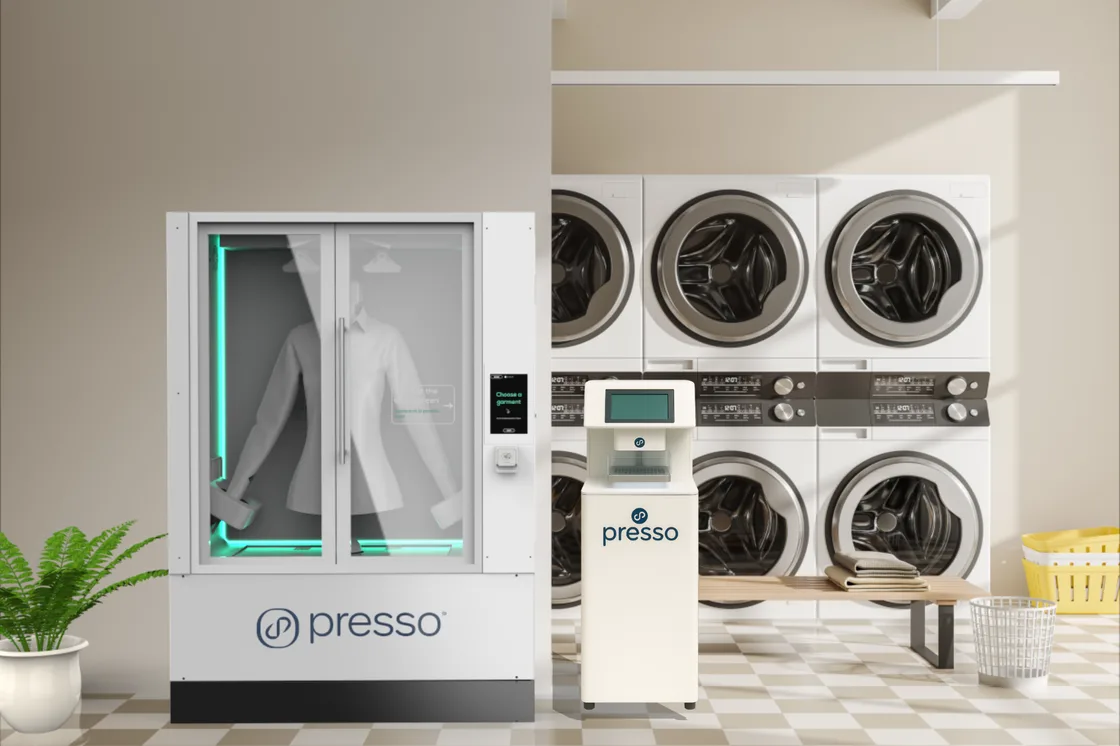 Presso garment care for laundromats